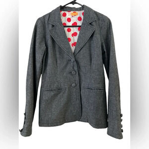 Tulle red polkadot grey blazer jacket
